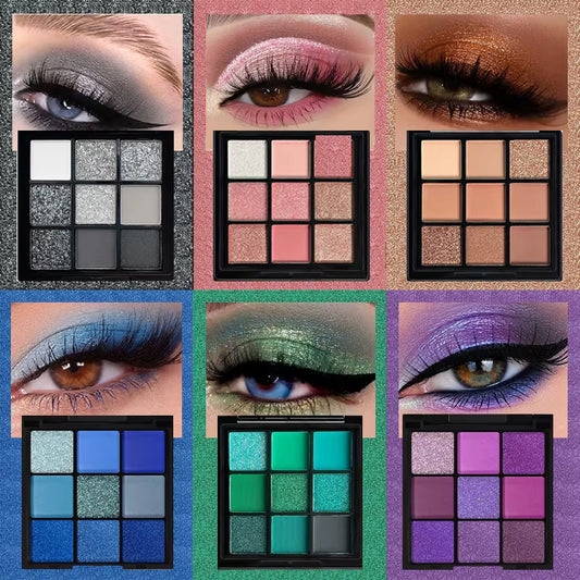 9-Grid Glitter & Matte Eyeshadow Palette