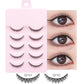 5 Pairs Manga Lashes Eyes Lashes Soft Natural Long Eyelashes Fake Lashes Anime Wispy Strip False Eyelashes Makeup