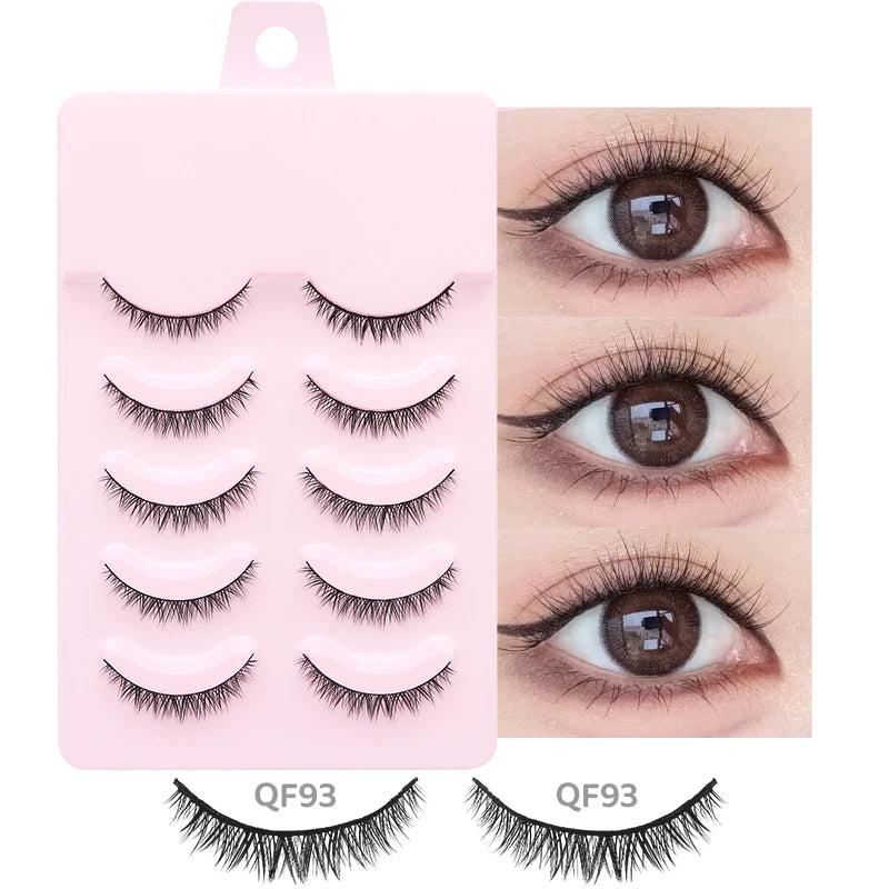 5 Pairs Manga Lashes Eyes Lashes Soft Natural Long Eyelashes Fake Lashes Anime Wispy Strip False Eyelashes Makeup