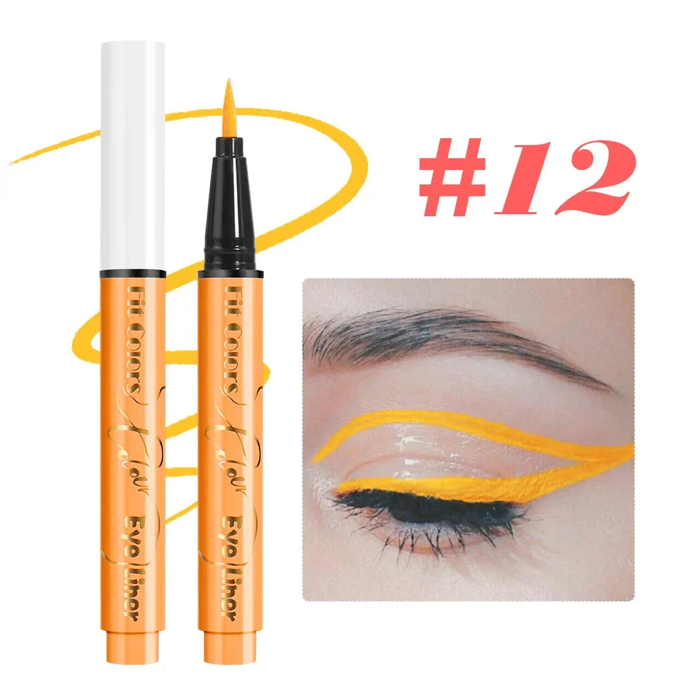 12-Color Neon Liquid Eyeliner Pen – UV Blacklight