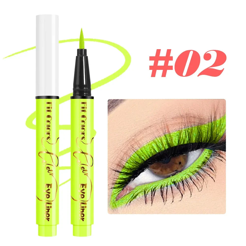 12-Color Neon Liquid Eyeliner Pen – UV Blacklight