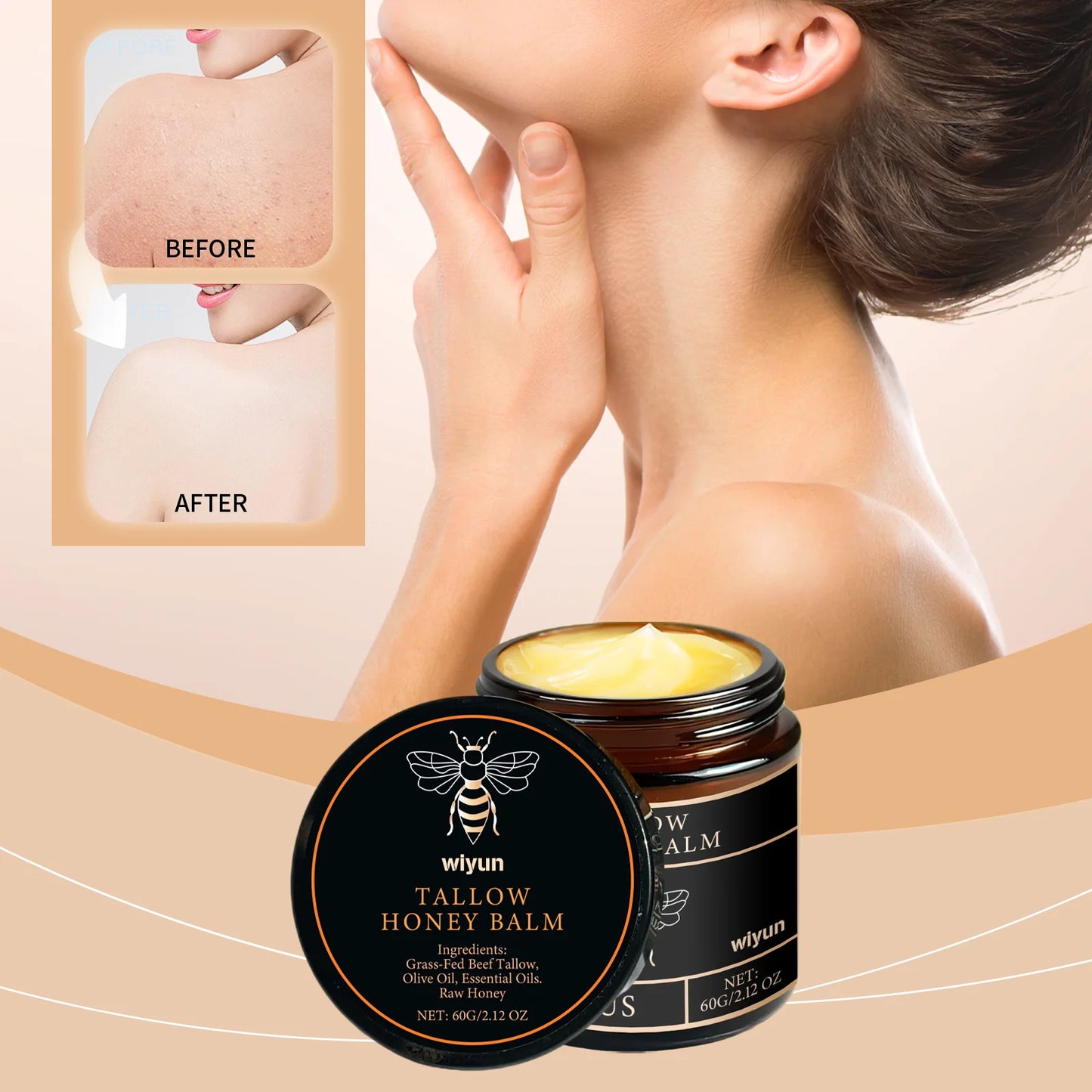 Tallow Honey Glow Cream – Hydrating & Firming Moisturizer for Face and Body