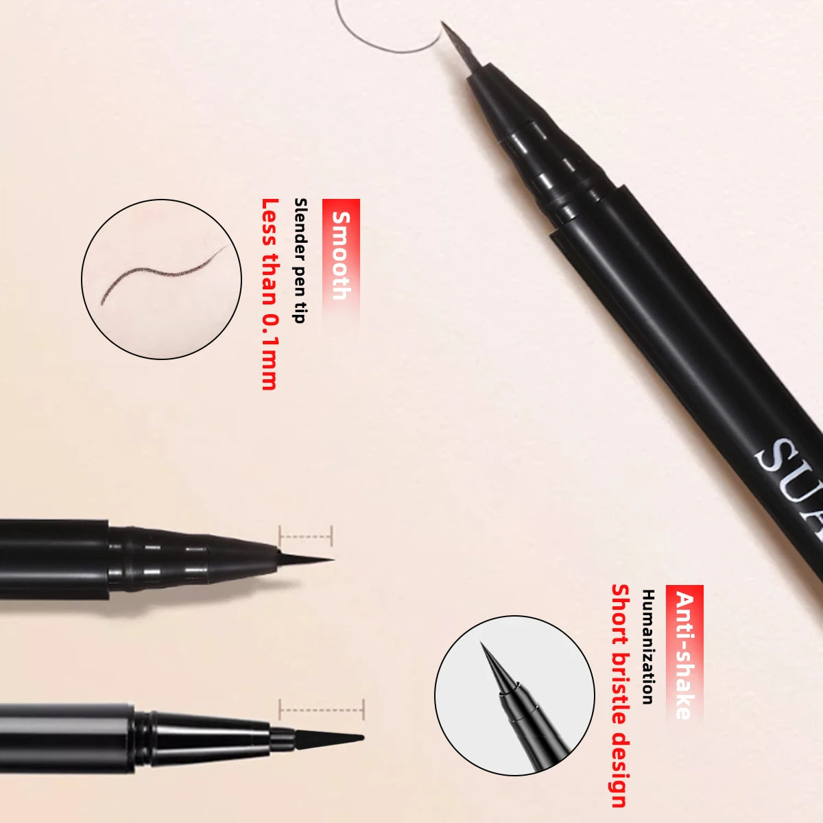 Waterproof Liquid Eyeliner Pen – Soft Black