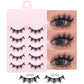 5 Pairs Manga Lashes Eyes Lashes Soft Natural Long Eyelashes Fake Lashes Anime Wispy Strip False Eyelashes Makeup