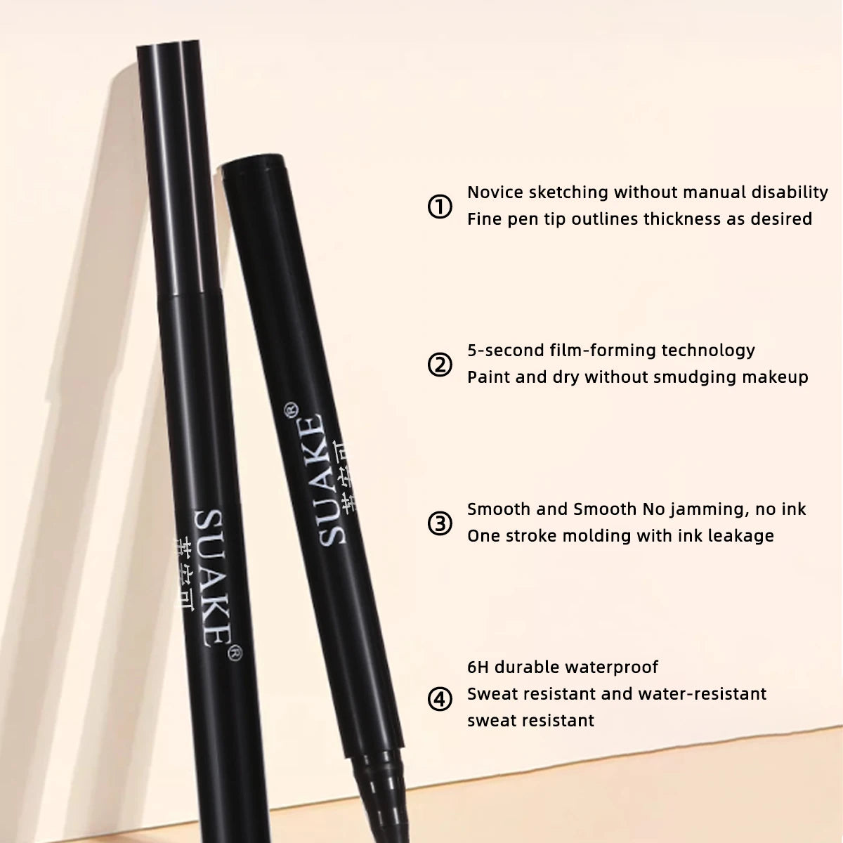Waterproof Liquid Eyeliner Pen – Soft Black