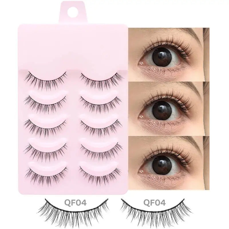 5 Pairs Manga Lashes Eyes Lashes Soft Natural Long Eyelashes Fake Lashes Anime Wispy Strip False Eyelashes Makeup