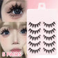 5 Pairs Manga Lashes Eyes Lashes Soft Natural Long Eyelashes Fake Lashes Anime Wispy Strip False Eyelashes Makeup
