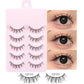 5 Pairs Manga Lashes Eyes Lashes Soft Natural Long Eyelashes Fake Lashes Anime Wispy Strip False Eyelashes Makeup