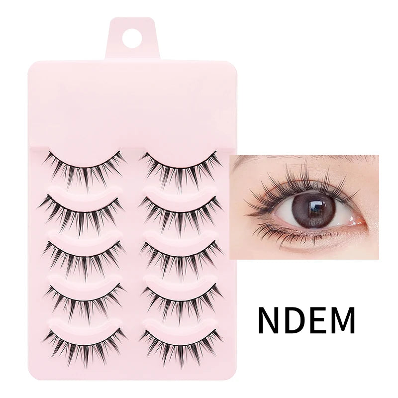 5 Pairs Manga Lashes Eyes Lashes Soft Natural Long Eyelashes Fake Lashes Anime Wispy Strip False Eyelashes Makeup