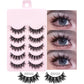 5 Pairs Manga Lashes Eyes Lashes Soft Natural Long Eyelashes Fake Lashes Anime Wispy Strip False Eyelashes Makeup