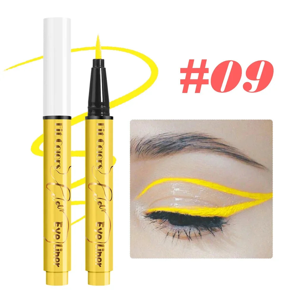 12-Color Neon Liquid Eyeliner Pen – UV Blacklight