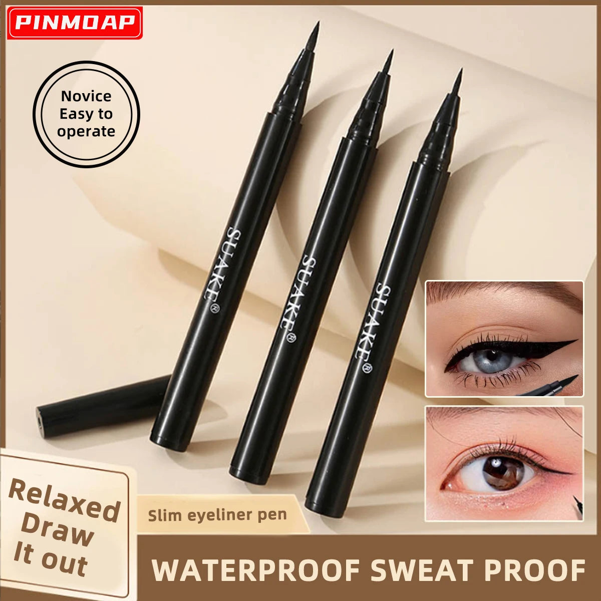 Waterproof Liquid Eyeliner Pen – Soft Black