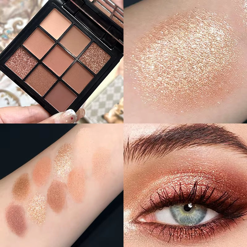 9-Grid Glitter & Matte Eyeshadow Palette