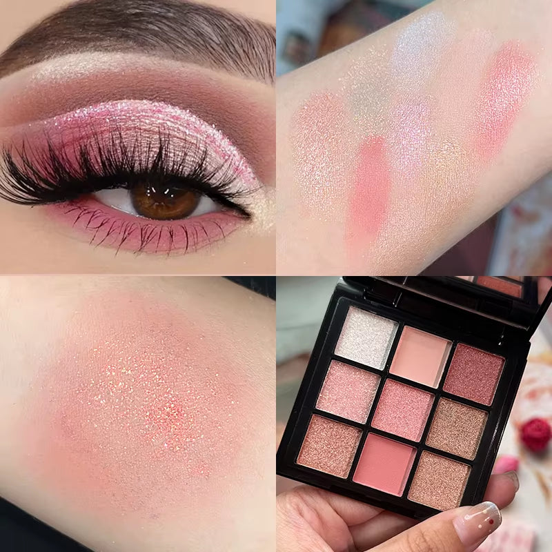 9-Grid Glitter & Matte Eyeshadow Palette